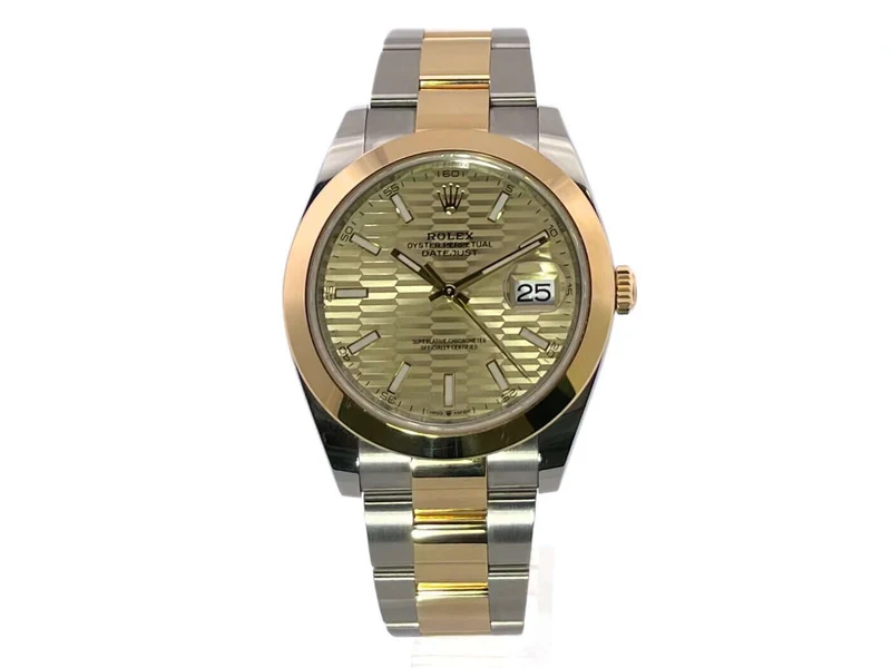 Rolex Datejust 41 Edelstahl Gelbgold 126303 golden Riffelmuster
