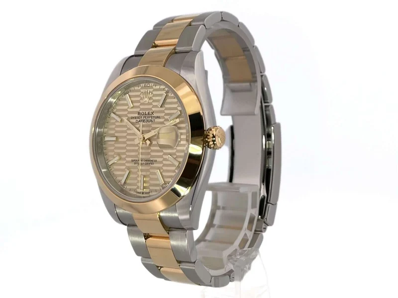 Rolex Datejust 41 Edelstahl Gelbgold 126303 golden Riffelmuster