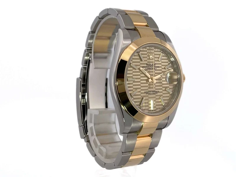 Rolex Datejust 41 Edelstahl Gelbgold 126303 golden Riffelmuster