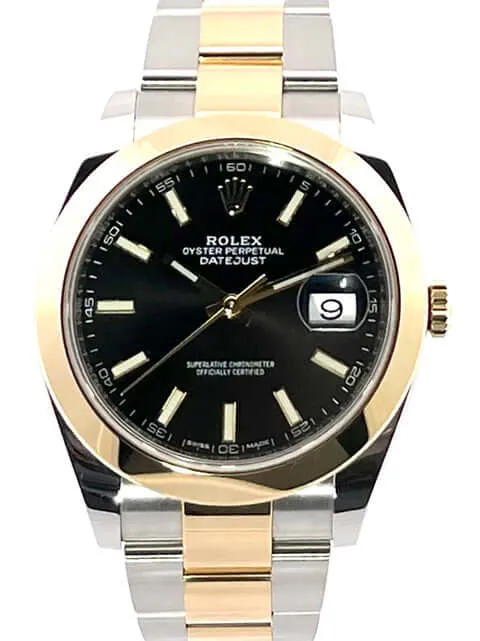 Rolex Datejust 41 Edelstahl Gelbgold 126303 Schwarz