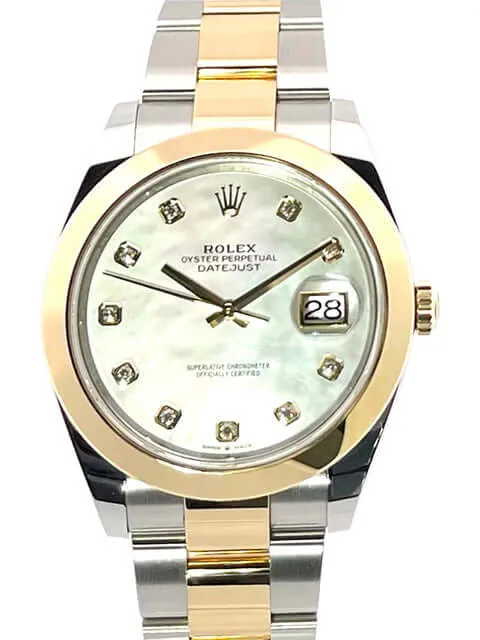 Rolex Datejust 41 Edelstahl Gelbgold 126303 Perlmutt Diamant