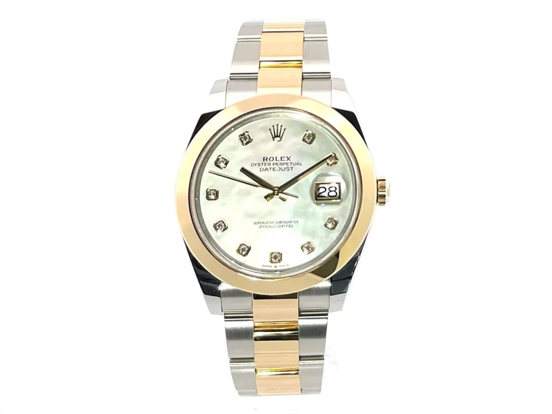 Rolex Datejust 41 Edelstahl Gelbgold 126303 Perlmutt Diamant