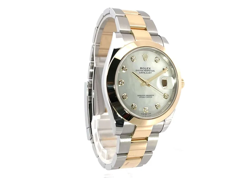 Rolex Datejust 41 Edelstahl Gelbgold 126303 Perlmutt Diamant