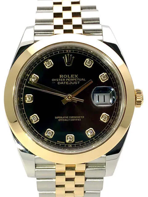 Rolex Datejust 41 126303 Schwarz Diamant Jubile-Band aus 2017 LC100