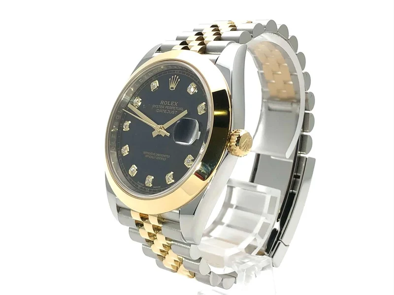 Rolex Datejust 41 126303 Schwarz Diamant Jubile-Band aus 2017 LC100