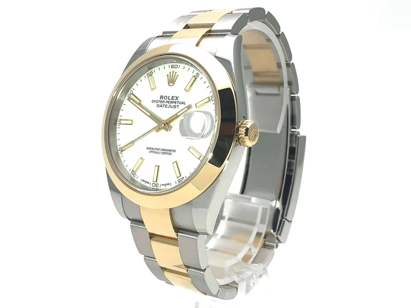 Rolex Datejust 41 Edelstahl Gelbgold 126303 Weiß aus 2018 LC100