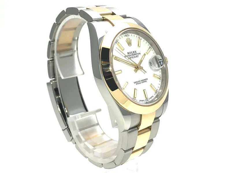 Rolex Datejust 41 Edelstahl Gelbgold 126303 Weiß aus 2018 LC100