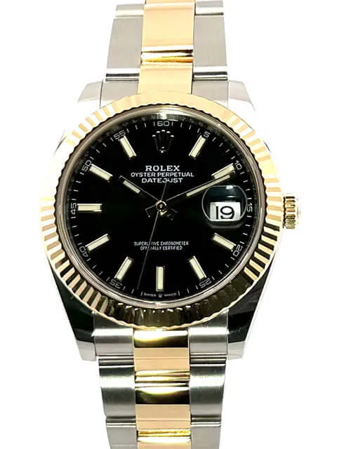 Rolex Datejust 41 Edelstahl Gelbgold 126333 Schwarz
