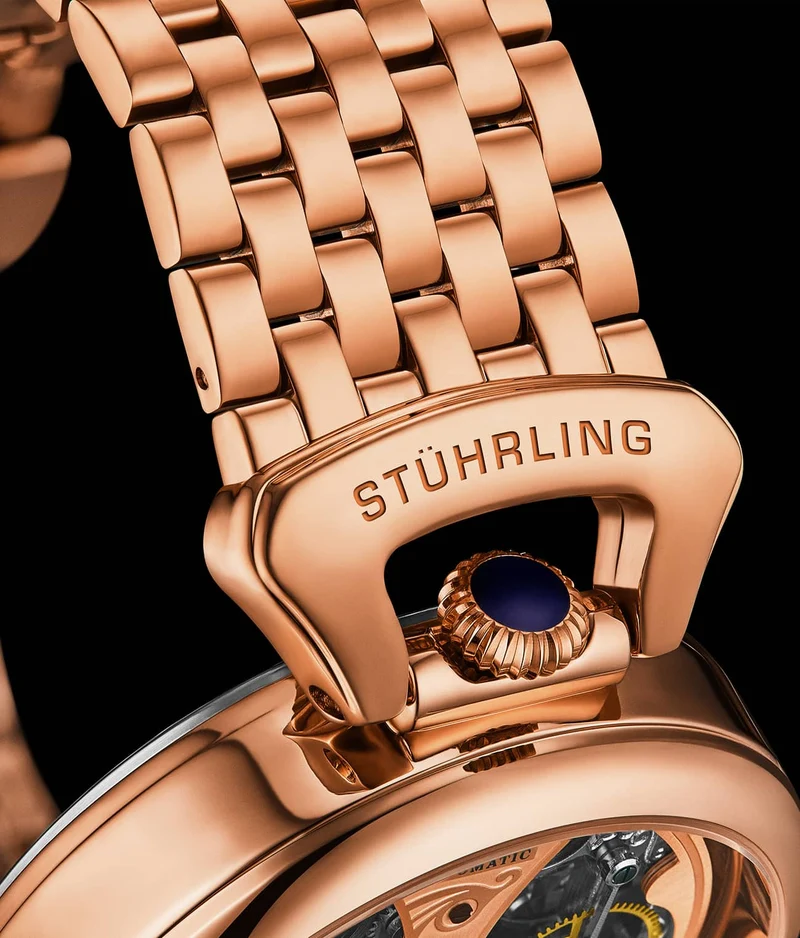 Stührling Emperor's Grandeur 4003 Dual Time Automatic 46mm Skeleton
