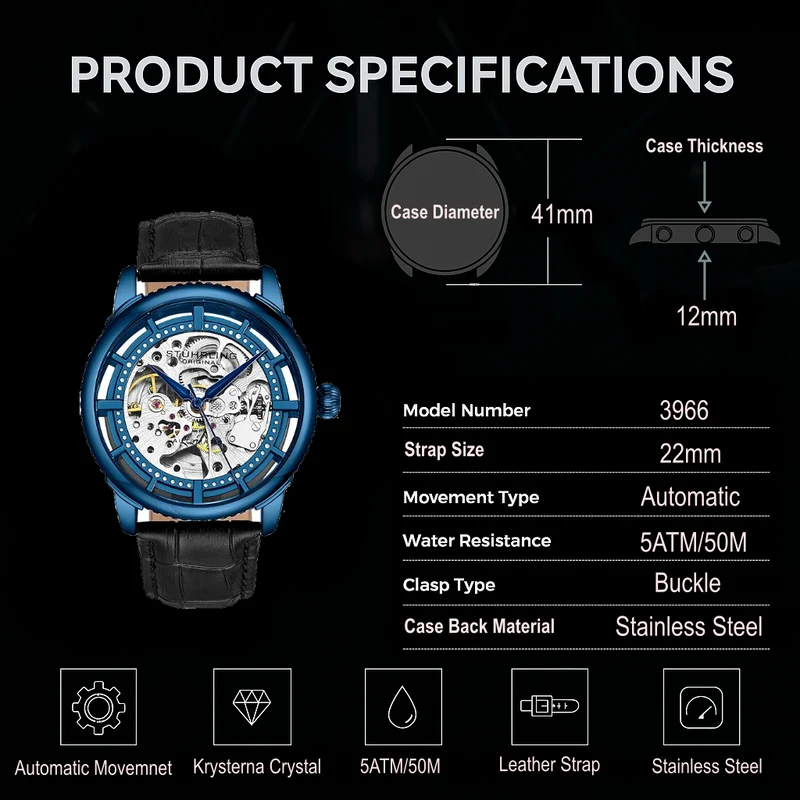 Stührling Winchester 3933 Automatic 41mm Skeleton