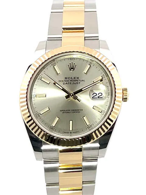 Rolex Datejust 41 Edelstahl Gelbgold 126333 Silber