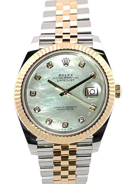 Rolex Datejust 41 Edelstahl Gelbgold 126333 Perlmutt DIA Jubile-Band