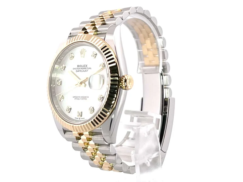 Rolex Datejust 41 Edelstahl Gelbgold 126333 Perlmutt DIA Jubile-Band