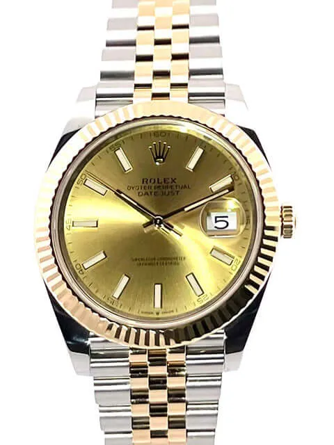 Rolex Datejust 41 Edelstahl Gelbgold 126333 Champagner Jubile-Band