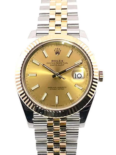 Rolex Datejust 41 Edelstahl Gelbgold 126333 Champagner Jubile-Band