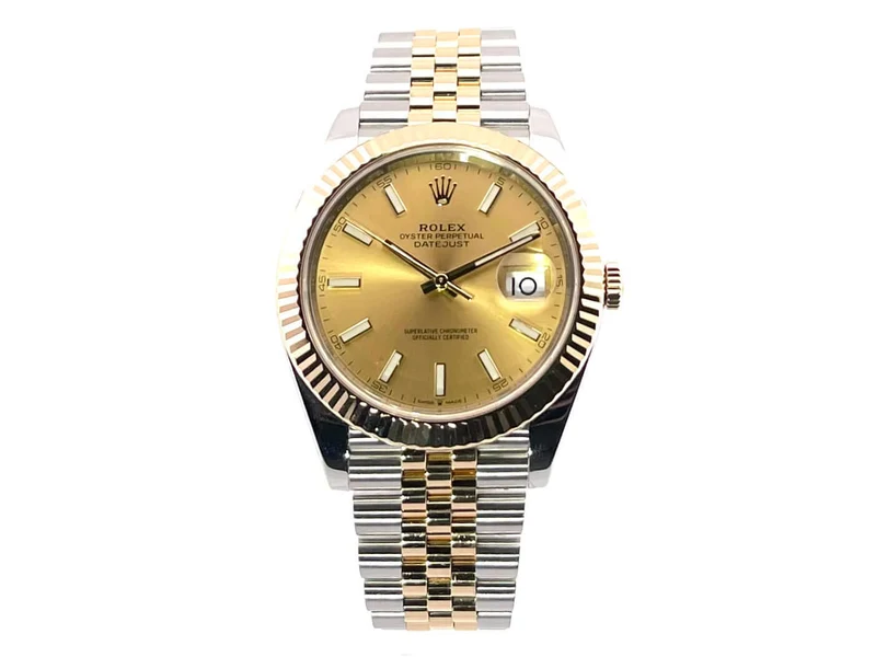 Rolex Datejust 41 Edelstahl Gelbgold 126333 Champagner Jubile-Band