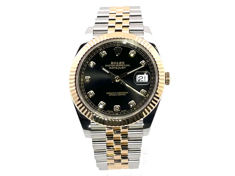 Rolex Datejust 41 Edelstahl Gelbgold 126333 Schwarz DIA Jubile-Band
