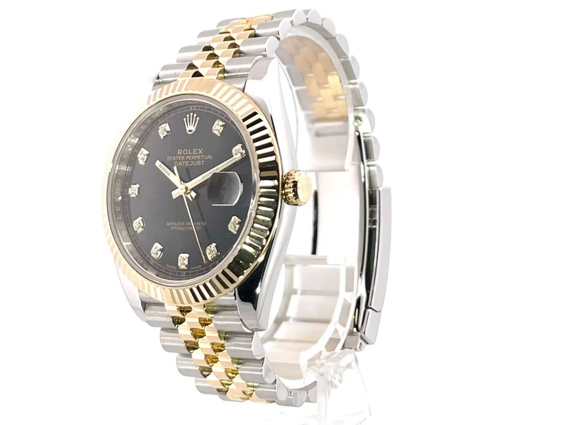 Rolex Datejust 41 Edelstahl Gelbgold 126333 Schwarz DIA Jubile-Band