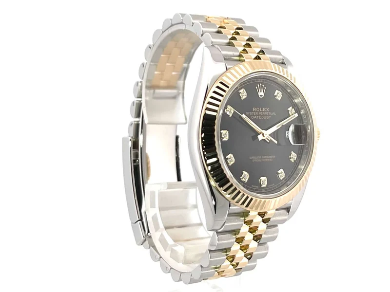 Rolex Datejust 41 Edelstahl Gelbgold 126333 Schwarz DIA Jubile-Band