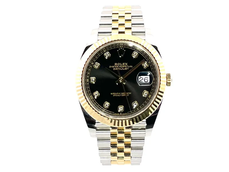 Rolex Datejust 41 Edelstahl Gelbgold 126333 Schwarz DIA Jubile-Band