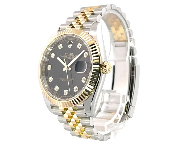 Rolex Datejust 41 Edelstahl Gelbgold 126333 Schwarz DIA Jubile-Band