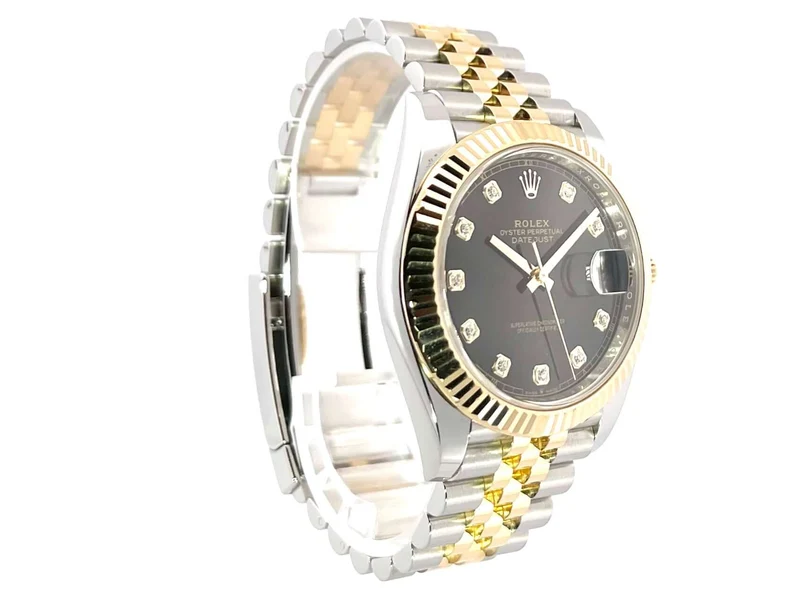 Rolex Datejust 41 Edelstahl Gelbgold 126333 Schwarz DIA Jubile-Band
