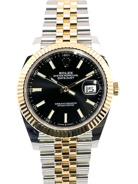 Rolex Datejust 41 Edelstahl Gelbgold 126333 Schwarz Jubile-Band