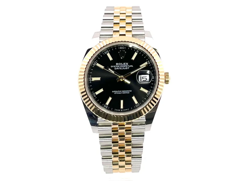 Rolex Datejust 41 Edelstahl Gelbgold 126333 Schwarz Jubile-Band