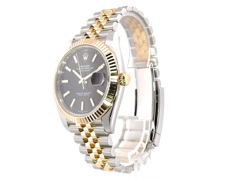 Rolex Datejust 41 Edelstahl Gelbgold 126333 Schwarz Jubile-Band