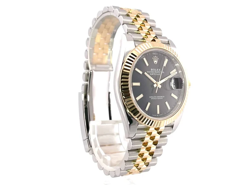 Rolex Datejust 41 Edelstahl Gelbgold 126333 Schwarz Jubile-Band