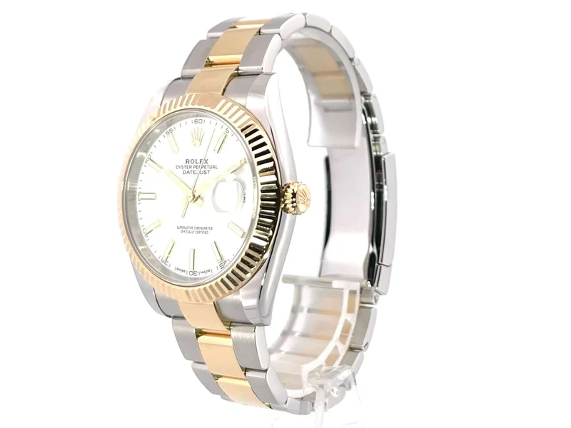 Rolex Datejust 41 Edelstahl Gelbgold 126333 Weiß