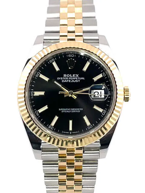 Rolex Datejust 41 Edelstahl Gelbgold 126333 Schwarz Jubile-Band