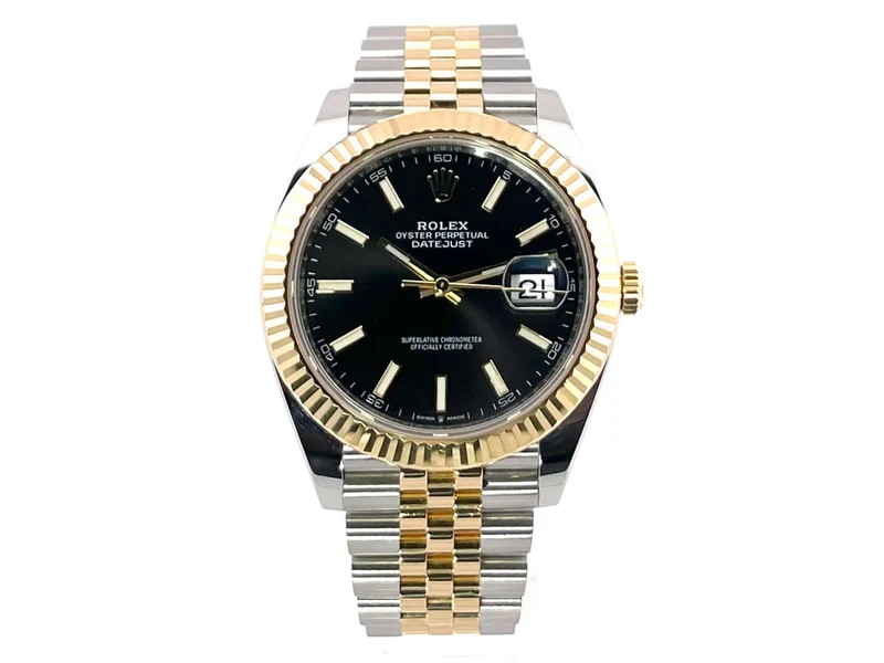 Rolex Datejust 41 Edelstahl Gelbgold 126333 Schwarz Jubile-Band