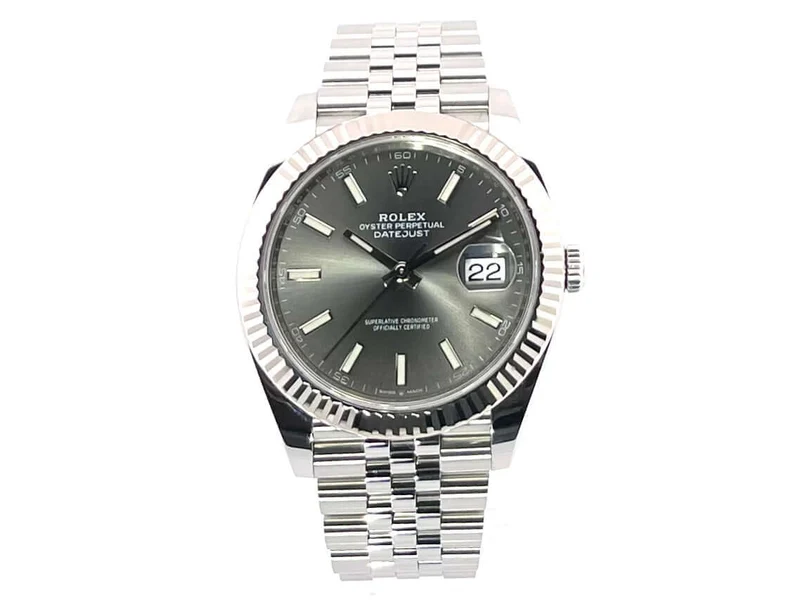 Rolex Datejust 41 Edelstahl Weißgold 126334 Rhodium Jubile-Band