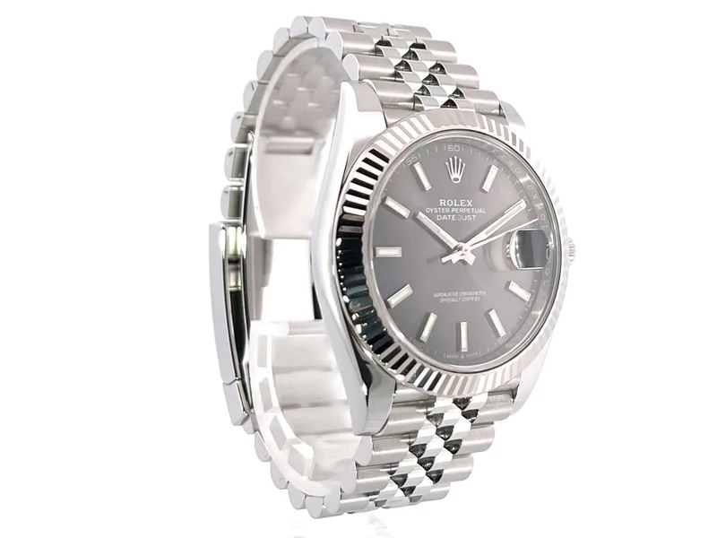 Rolex Datejust 41 Edelstahl Weißgold 126334 Rhodium Jubile-Band