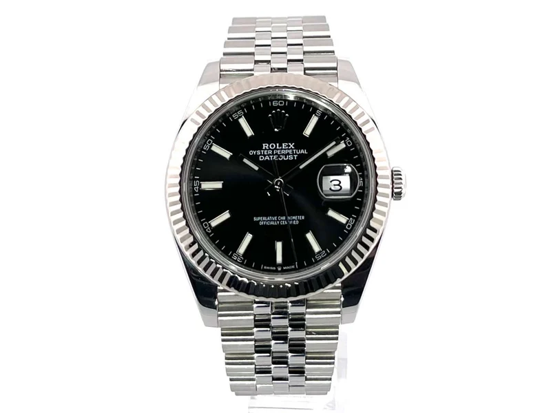 Rolex Datejust 41 Edelstahl Weißgold 126334 Schwarz Jubile-Band
