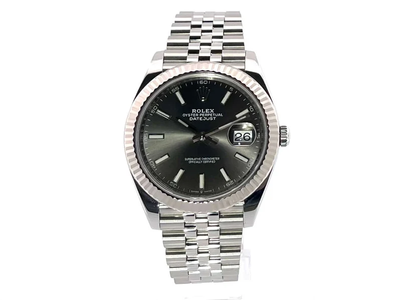 Rolex Datejust 41 Edelstahl Weißgold 126334 Rhodium Jubile-Band