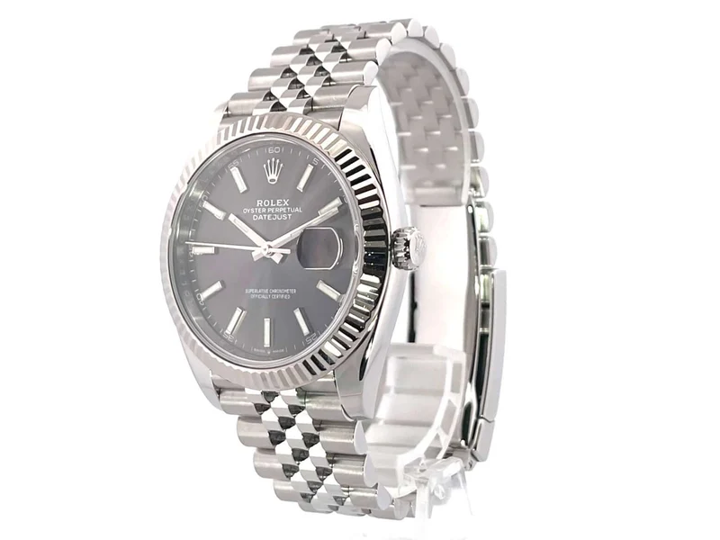 Rolex Datejust 41 Edelstahl Weißgold 126334 Rhodium Jubile-Band