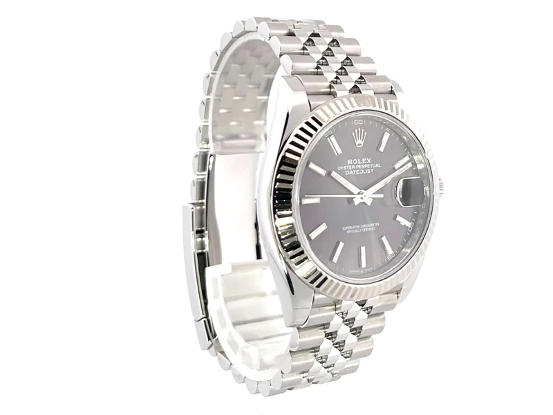 Rolex Datejust 41 Edelstahl Weißgold 126334 Rhodium Jubile-Band
