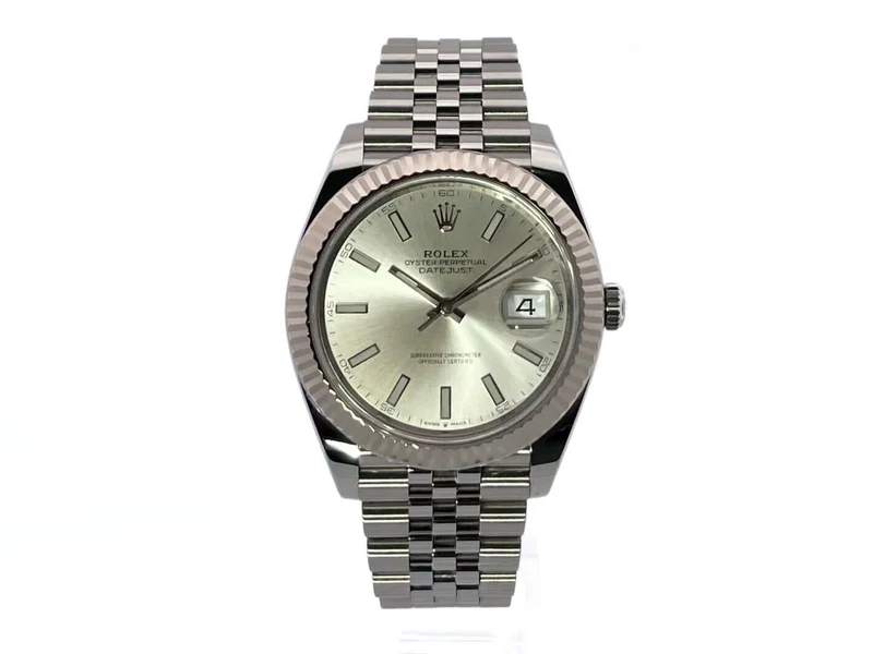 Rolex Datejust 41 Edelstahl Weißgold 126334 Silber Jubile-Band
