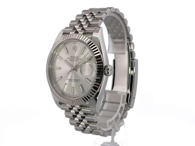 Rolex Datejust 41 Edelstahl Weißgold 126334 Silber Jubile-Band