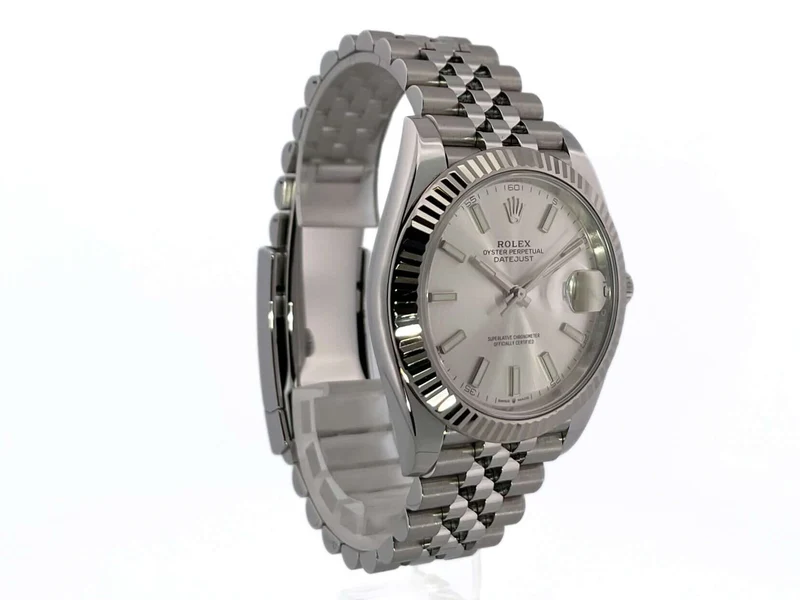 Rolex Datejust 41 Edelstahl Weißgold 126334 Silber Jubile-Band