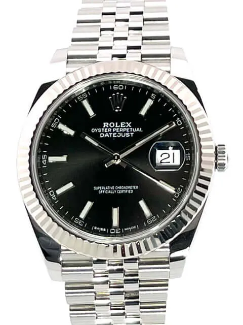 Rolex Datejust 41 Edelstahl Weißgold 126334 Schwarz Jubile