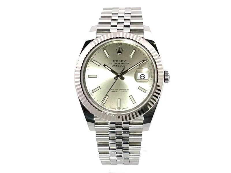 Rolex Datejust 41 Edelstahl Weißgold 126334 Silber Jubile-Band
