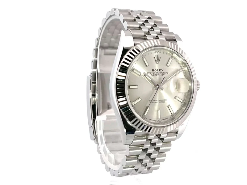 Rolex Datejust 41 Edelstahl Weißgold 126334 Silber Jubile-Band