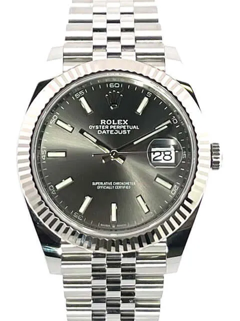 Rolex Datejust 41 Edelstahl Weißgold 126334 Rhodium Jubile-Band