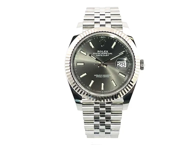Rolex Datejust 41 Edelstahl Weißgold 126334 Rhodium Jubile-Band
