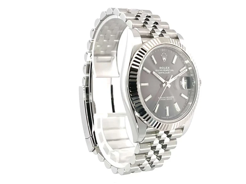 Rolex Datejust 41 Edelstahl Weißgold 126334 Rhodium Jubile-Band