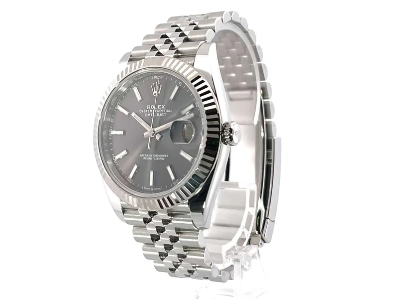 Rolex Datejust 41 Edelstahl Weißgold 126334 Rhodium Jubile-Band