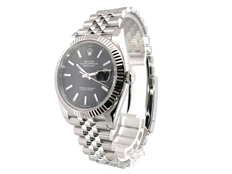 Rolex Datejust 41 Edelstahl Weißgold 126334 Schwarz Jubile-Band